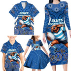 Custom Blues Cockroaches Family Matching Long Sleeve Bodycon Dress and Hawaiian Shirt New South Wales Rugby