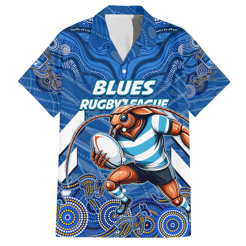 Custom Blues Cockroaches Family Matching Long Sleeve Bodycon Dress and Hawaiian Shirt New South Wales Rugby
