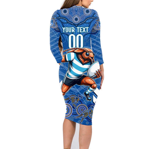 Custom Blues Cockroaches Family Matching Long Sleeve Bodycon Dress and Hawaiian Shirt New South Wales Rugby