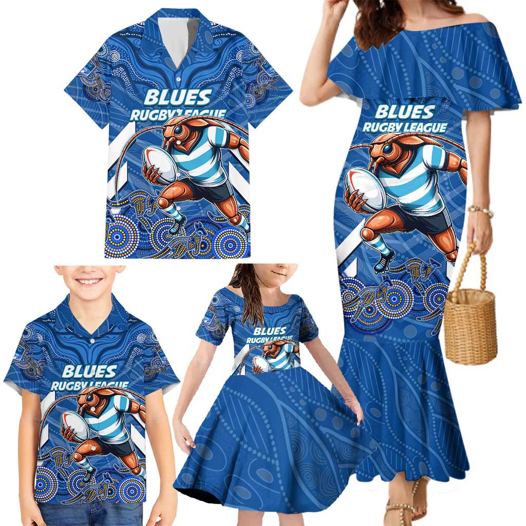 Custom Blues Cockroaches Family Matching Mermaid Dress and Hawaiian Shirt New South Wales Rugby
