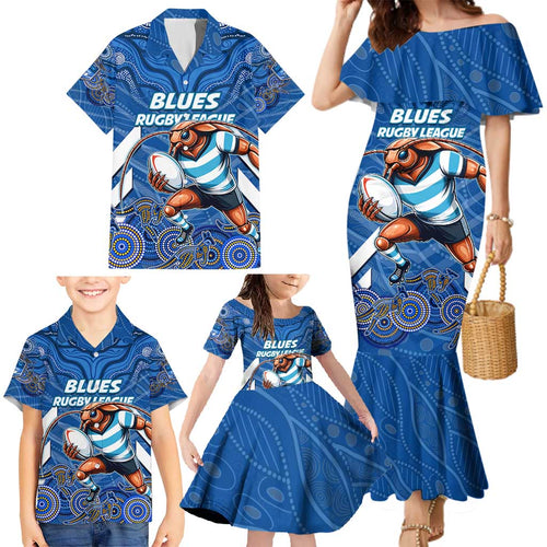 Custom Blues Cockroaches Family Matching Mermaid Dress and Hawaiian Shirt New South Wales Rugby