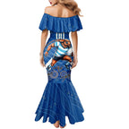 Custom Blues Cockroaches Family Matching Mermaid Dress and Hawaiian Shirt New South Wales Rugby