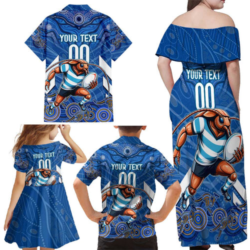 Custom Blues Cockroaches Family Matching Off Shoulder Maxi Dress and Hawaiian Shirt New South Wales Rugby