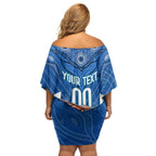 Custom Blues Cockroaches Family Matching Off Shoulder Short Dress and Hawaiian Shirt New South Wales Rugby