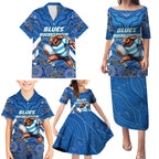 Custom Blues Cockroaches Family Matching Puletasi and Hawaiian Shirt New South Wales Rugby