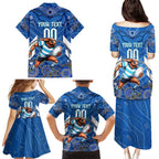 Custom Blues Cockroaches Family Matching Puletasi and Hawaiian Shirt New South Wales Rugby