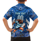 Custom Blues Cockroaches Family Matching Short Sleeve Bodycon Dress and Hawaiian Shirt New South Wales Rugby