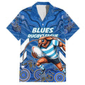 Custom Blues Cockroaches Family Matching Short Sleeve Bodycon Dress and Hawaiian Shirt New South Wales Rugby