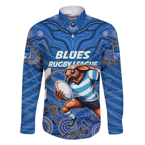 Custom Blues Cockroaches Family Matching Short Sleeve Bodycon Dress and Hawaiian Shirt New South Wales Rugby