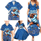 Custom Blues Cockroaches Family Matching Summer Maxi Dress and Hawaiian Shirt New South Wales Rugby