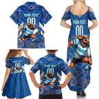 Custom Blues Cockroaches Family Matching Summer Maxi Dress and Hawaiian Shirt New South Wales Rugby