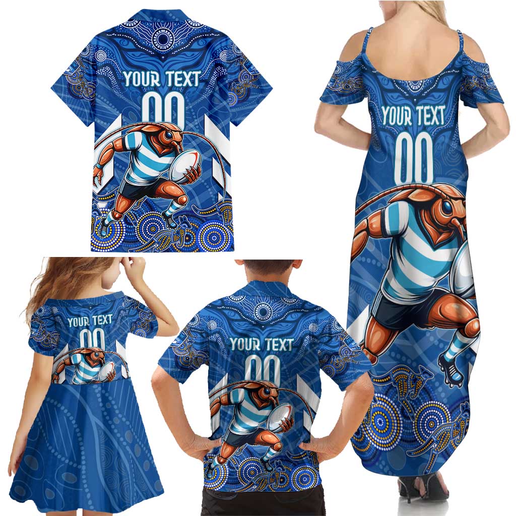 Custom Blues Cockroaches Family Matching Summer Maxi Dress and Hawaiian Shirt New South Wales Rugby