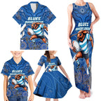 Custom Blues Cockroaches Family Matching Tank Maxi Dress and Hawaiian Shirt New South Wales Rugby