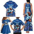 Custom Blues Cockroaches Family Matching Tank Maxi Dress and Hawaiian Shirt New South Wales Rugby