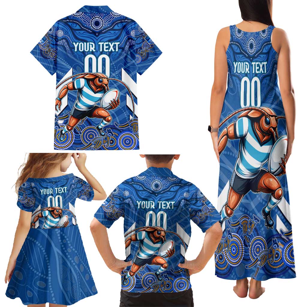Custom Blues Cockroaches Family Matching Tank Maxi Dress and Hawaiian Shirt New South Wales Rugby