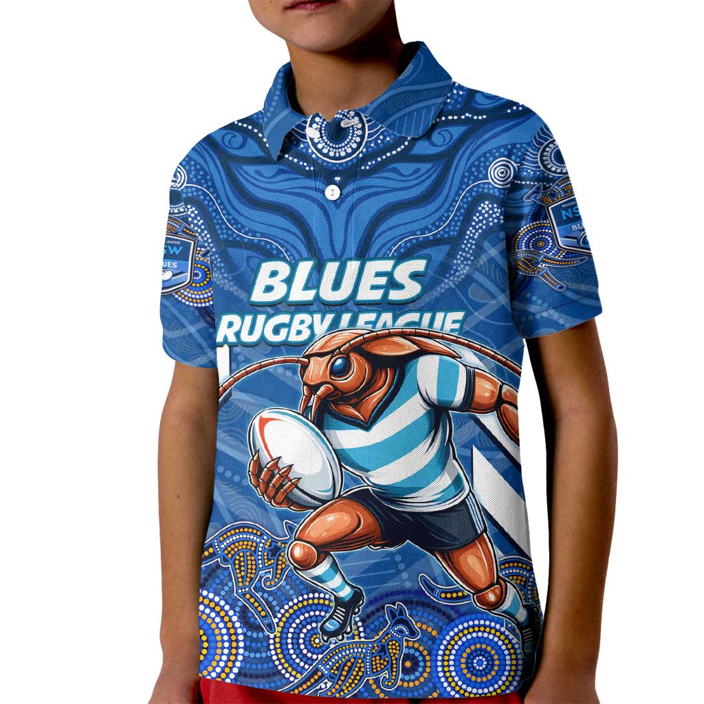 Custom Blues Cockroaches Kid Polo Shirt New South Wales Rugby