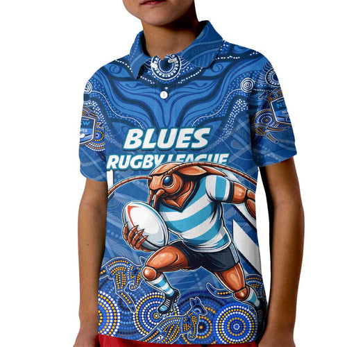 Custom Blues Cockroaches Kid Polo Shirt New South Wales Rugby