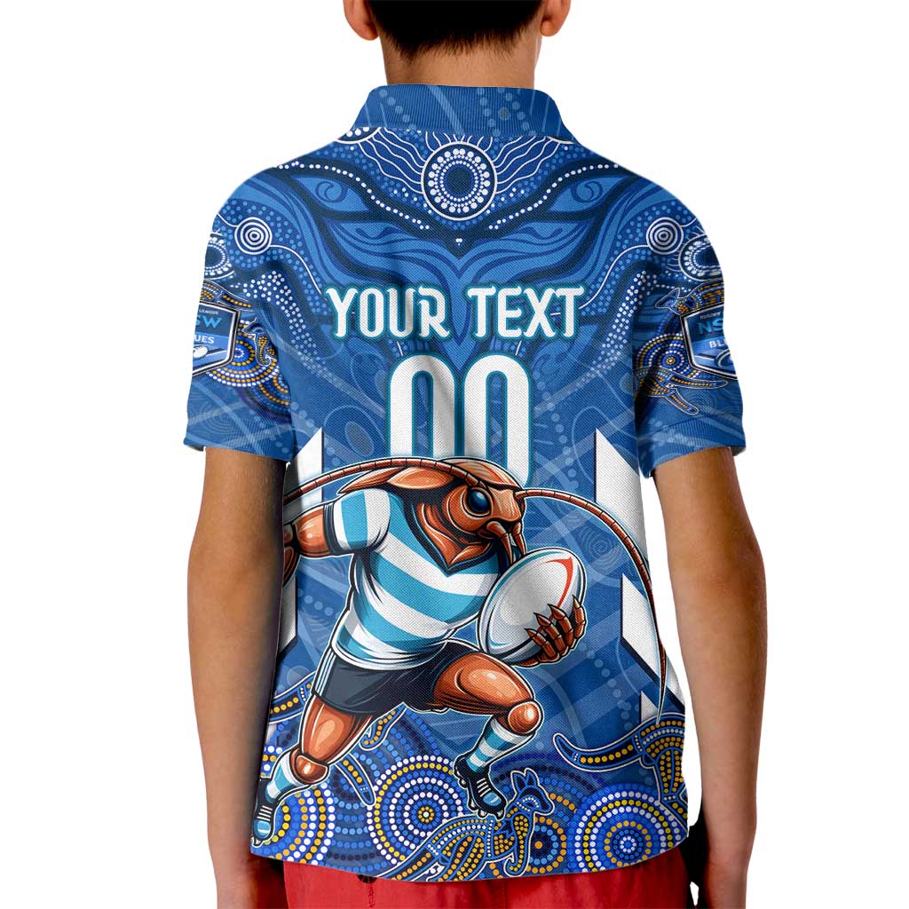 Custom Blues Cockroaches Kid Polo Shirt New South Wales Rugby