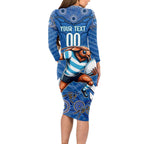 Custom Blues Cockroaches Long Sleeve Bodycon Dress New South Wales Rugby