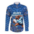 Custom Blues Cockroaches Long Sleeve Button Shirt New South Wales Rugby