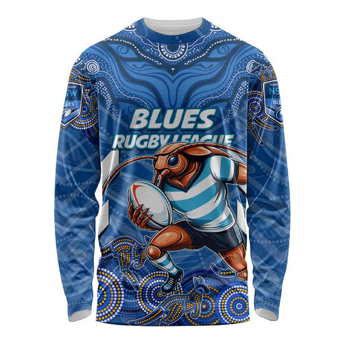 Custom Blues Cockroaches Long Sleeve Shirt New South Wales Rugby