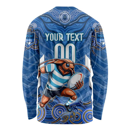Custom Blues Cockroaches Long Sleeve Shirt New South Wales Rugby