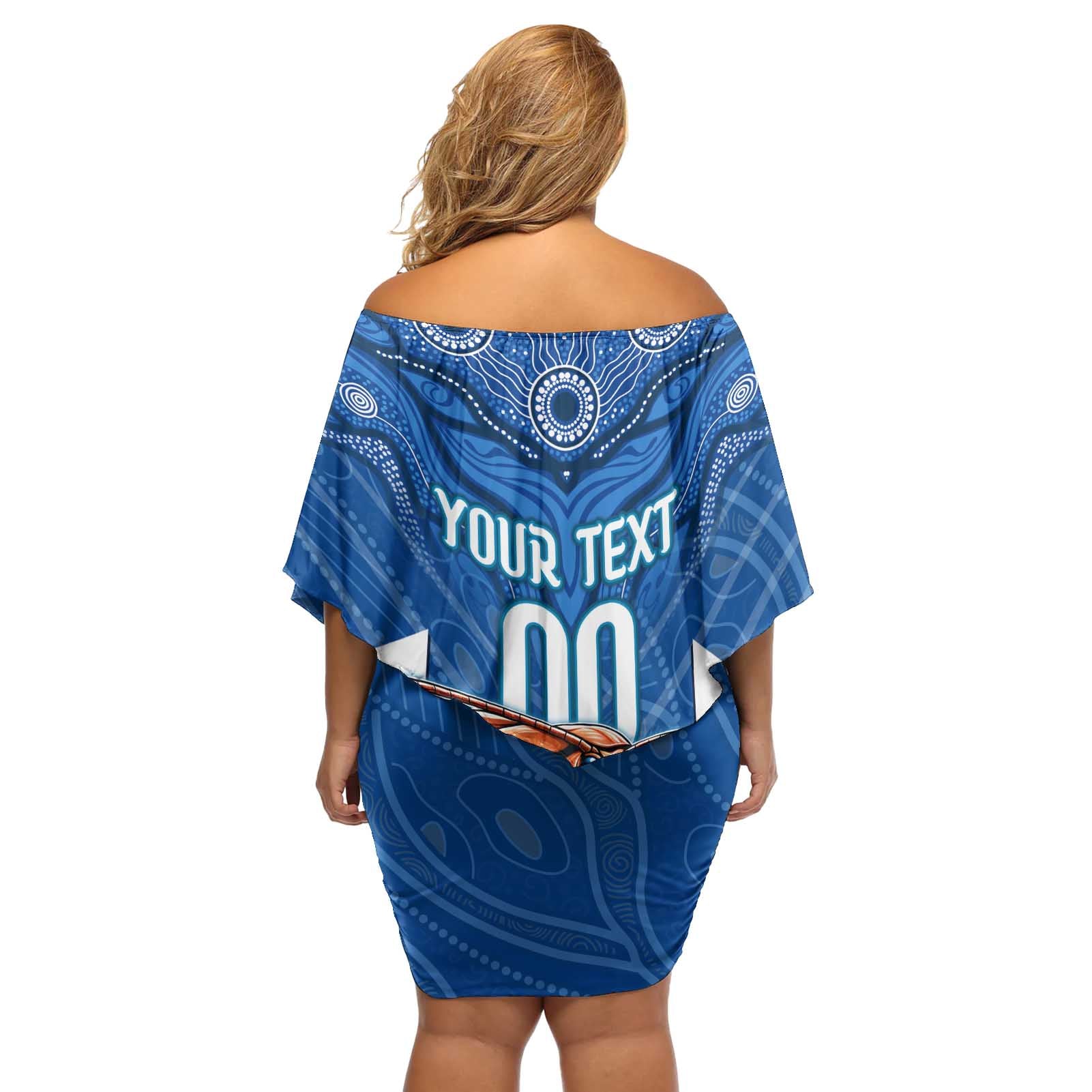 Custom Blues Cockroaches Off Shoulder Short Dress New South Wales Rugby