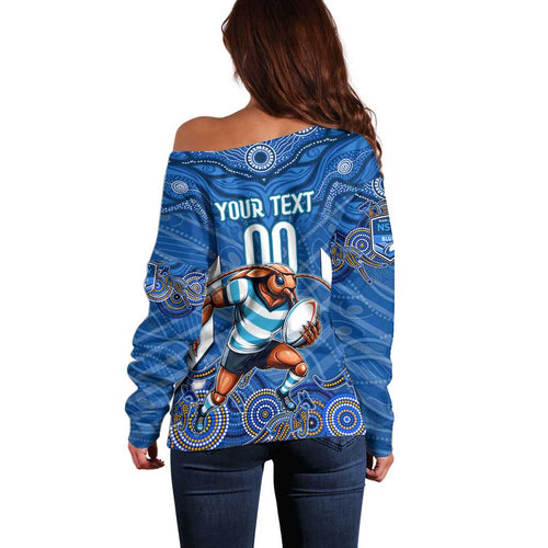 Custom Blues Cockroaches Off Shoulder Sweater New South Wales Rugby