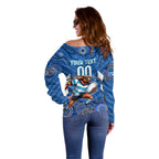 Custom Blues Cockroaches Off Shoulder Sweater New South Wales Rugby