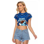 Custom Blues Cockroaches Raglan Cropped T Shirt New South Wales Rugby