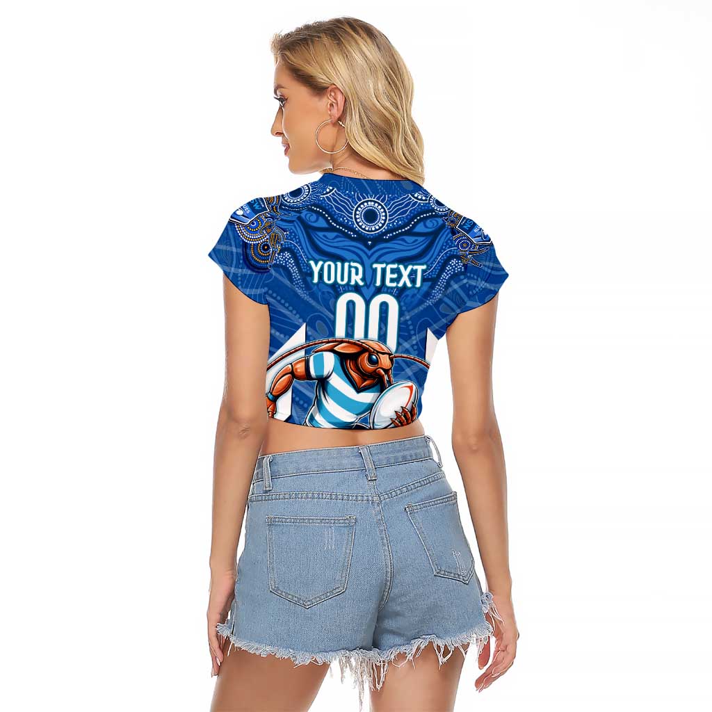 Custom Blues Cockroaches Raglan Cropped T Shirt New South Wales Rugby
