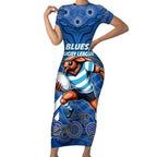 Custom Blues Cockroaches Short Sleeve Bodycon Dress New South Wales Rugby