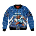 Custom Blues Cockroaches Sleeve Zip Bomber Jacket New South Wales Rugby