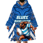 Custom Blues Cockroaches Wearable Blanket Hoodie New South Wales Rugby