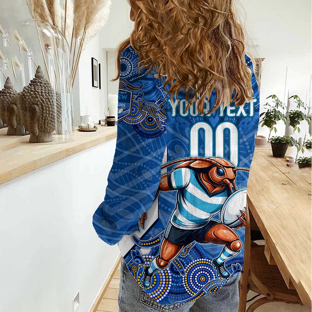 Custom Blues Cockroaches Women Casual Shirt New South Wales Rugby