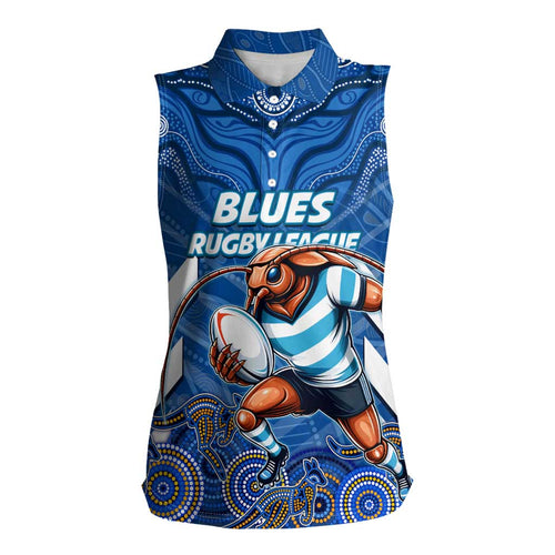 Custom Blues Cockroaches Women Sleeveless Polo Shirt New South Wales Rugby