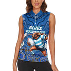 Custom Blues Cockroaches Women Sleeveless Polo Shirt New South Wales Rugby