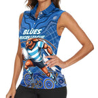 Custom Blues Cockroaches Women Sleeveless Polo Shirt New South Wales Rugby