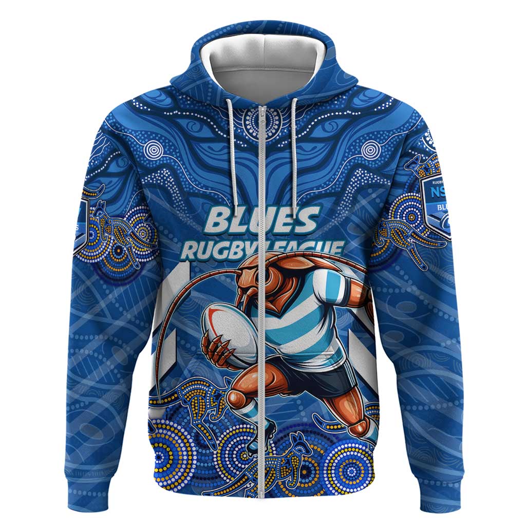 Custom Blues Cockroaches Zip Hoodie New South Wales Rugby