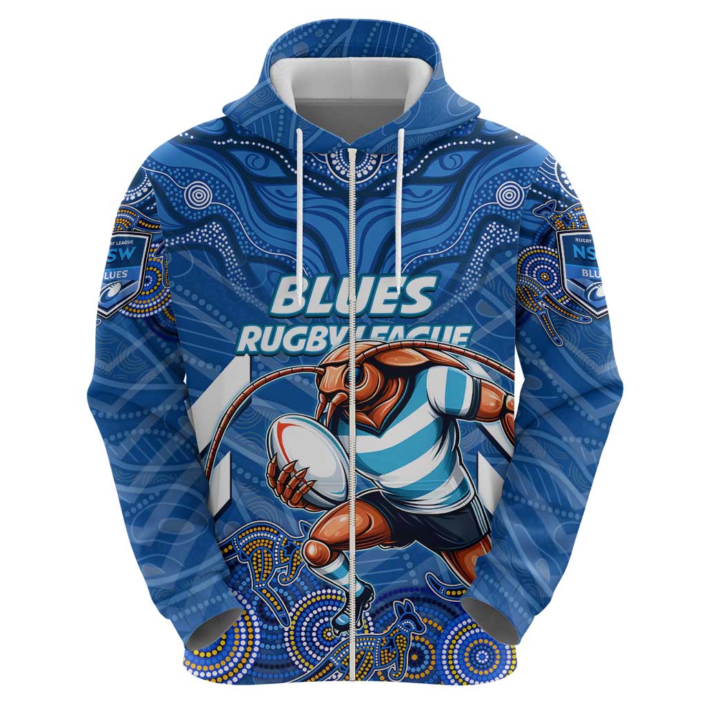 Custom Blues Cockroaches Zip Hoodie New South Wales Rugby