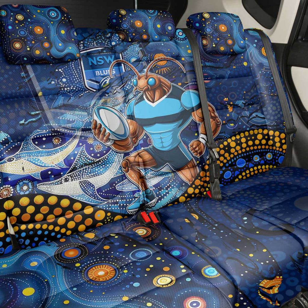 Mascot NSW Blues Rugby Back Car Seat Cover Aboriginal Galaxy
