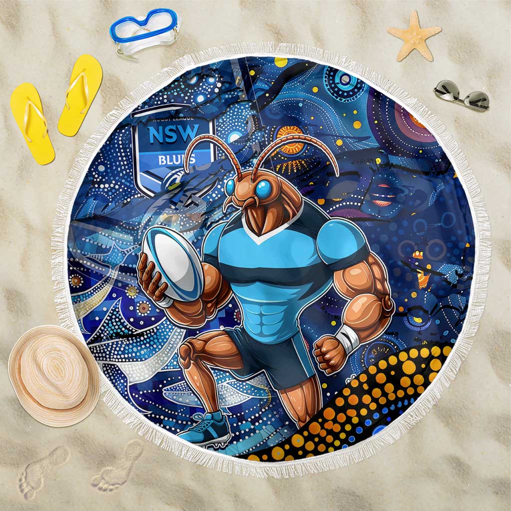 Mascot NSW Blues Rugby Beach Blanket Aboriginal Galaxy