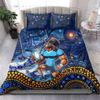 Mascot NSW Blues Rugby Bedding Set Aboriginal Galaxy