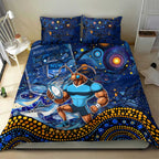 Mascot NSW Blues Rugby Bedding Set Aboriginal Galaxy