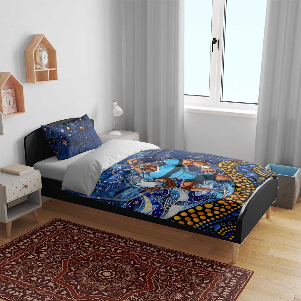 Mascot NSW Blues Rugby Bedding Set Aboriginal Galaxy