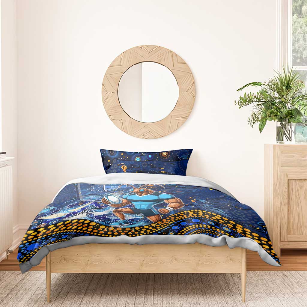 Mascot NSW Blues Rugby Bedding Set Aboriginal Galaxy