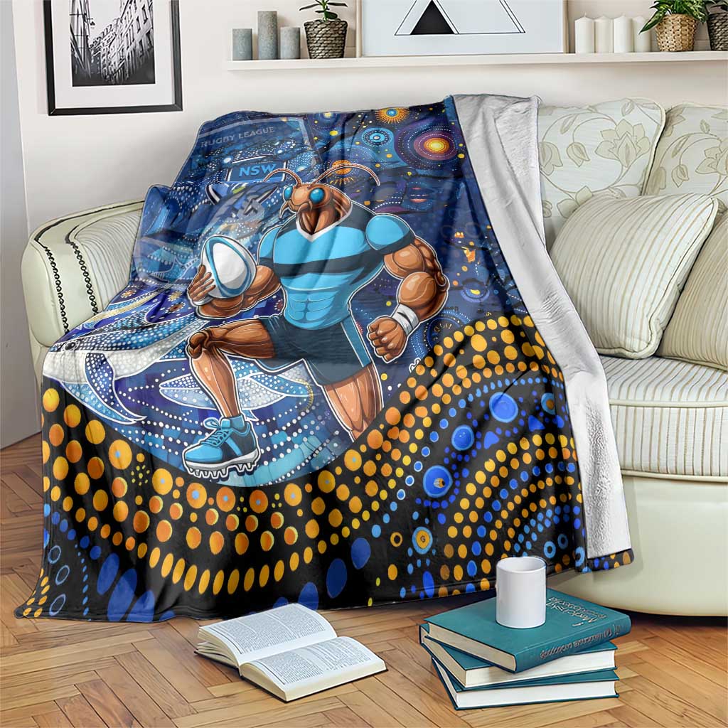Mascot NSW Blues Rugby Blanket Aboriginal Galaxy