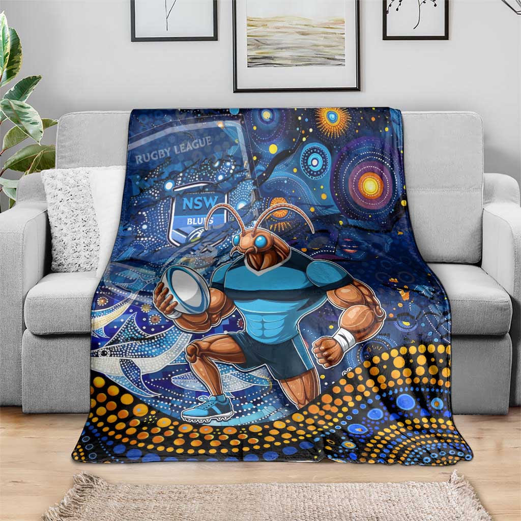 Mascot NSW Blues Rugby Blanket Aboriginal Galaxy