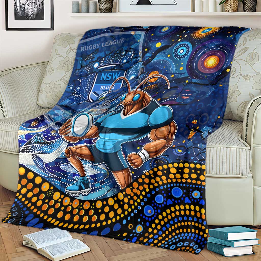 Mascot NSW Blues Rugby Blanket Aboriginal Galaxy