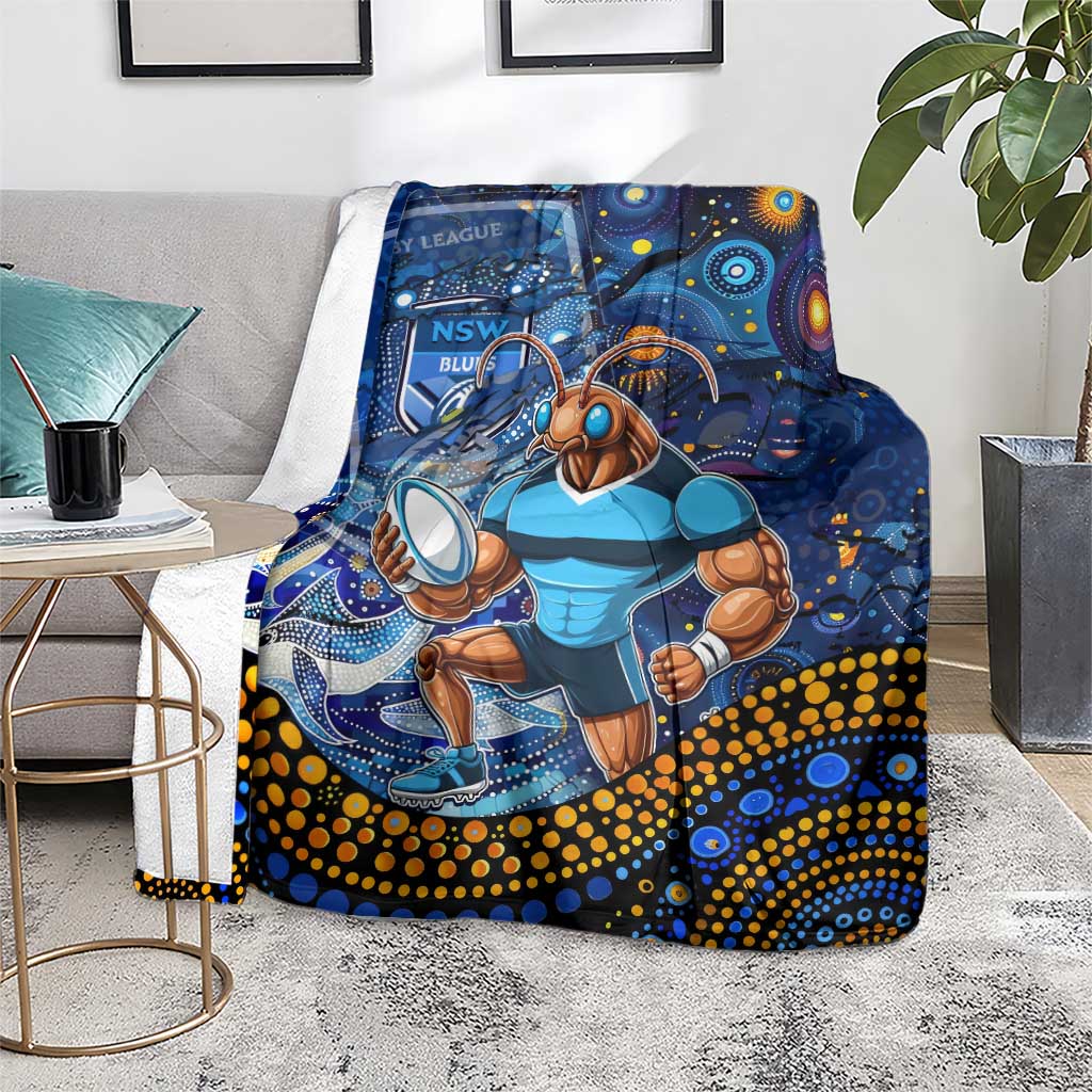 Mascot NSW Blues Rugby Blanket Aboriginal Galaxy